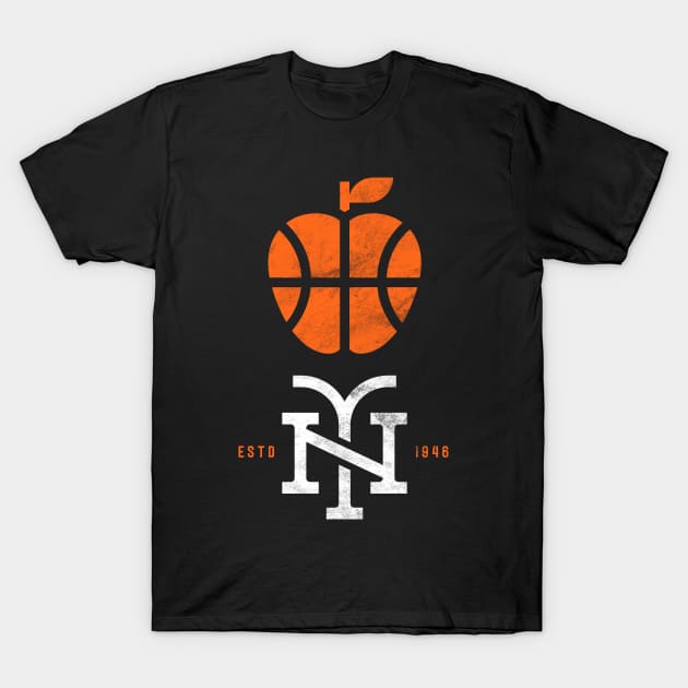 Cool Big Apple New York Knicks Basketball Fan T-Shirt by BooTeeQue